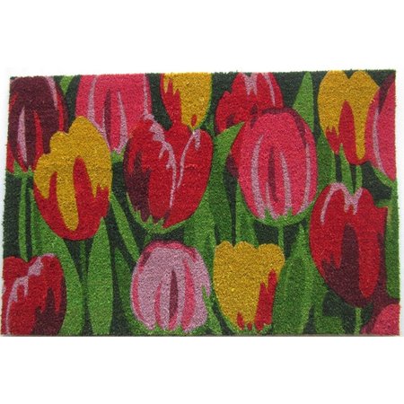 DECOR Imports   24 x 36 in. Tulips Flower Door Mat 568PVC